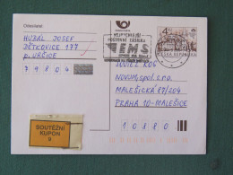 Czech Republic 1999 Stationery Postcard 4 Kcs "Prague 1998" Sent Locally From Frosfejov, EMS Slogan - Lettres & Documents