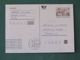 Czech Republic 1999 Stationery Postcard 4 Kcs "Prague 1998" Sent Locally - Briefe U. Dokumente