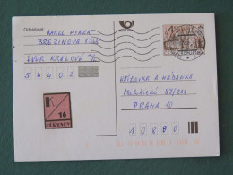 Czech Republic 1999 Stationery Postcard 4 Kcs "Prague 1998" Sent Locally - Briefe U. Dokumente