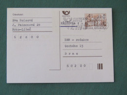 Czech Republic 1998 Stationery Postcard 4 Kcs "Prague 1998" Sent Locally From Brno, EMS Slogan - Brieven En Documenten