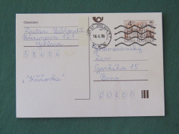 Czech Republic 1998 Stationery Postcard 4 Kcs "Prague 1998" Sent Locally - Brieven En Documenten