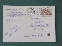 Czech Republic 1998 Stationery Postcard 4 Kcs "Prague 1998" Sent Locally - Briefe U. Dokumente