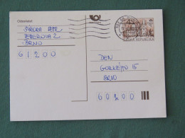 Czech Republic 1998 Stationery Postcard 4 Kcs "Prague 1998" Sent Locally - Brieven En Documenten