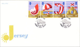 Jersey Drapeau Flag FDC ( A81 718b) - Omslagen