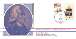 American Constitution Massachussetts Convention Delegates Apr 9 1787 Cover ( A82 43) - Onafhankelijkheid USA