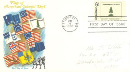 U.S.A.. -1968 -  FDC STAMP OF FLAGS OF AMERICAN COLONIAL DAYS SENT TO NEW YORK - Lettres & Documents