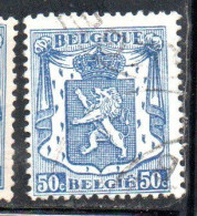 BELGIQUE BELGIE BELGIO BELGIUM 1935 1948 COAT OF ARMS LION 50c USED OBLITERE' USATO - Oblitérés