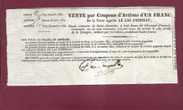 150224 - VIEUX DOCUMENT - ACTION 1 Franc 1832 La Terre Du Lac D'Espirat PUY DE DOME SAINT SATURNIN  Clermont Ferrand - Agriculture