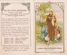 Calendarietto - Pia Istituto Antoniano  Fondata L'anno 1895 Da Mons Francesco M. Di Francia  - N Roccalumera - Messina - - Formato Piccolo : 1921-40