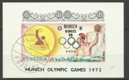 Bloc Non Dentelé Fujeira Vainqueurs  J.O.de Munich Avec Cachet 1er Jour 15 Juillet 1972  Water Polo   TB - Water Polo