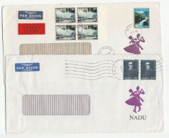 1978-83 2 NADU Ballroom DANCING ADVERT Norway  Air Mail COVERS Stamps Cover Dance - Brieven En Documenten
