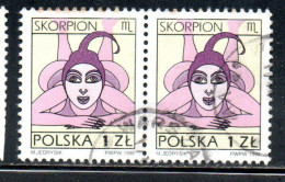 POLONIA POLAND POLSKA 1996 SIGNS OF THE ZODIAC SCORPIO 1z USED USATO OBLITERE' - Gebruikt