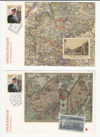 MAPS 2 Diff  NORWAY EXHIBITION Cards Cover Stamps Map Postcard - Lettres & Documents