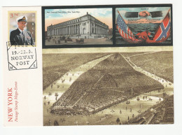 New York In 1880 NORWAY USA Friendship EXHIBITION Card 1998  Cover Stamps Postcard - Lettres & Documents