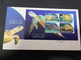 27-2-2024 (1 Y 24) Australia FDC - Christmas Island - Turtles M/s / Tortues De Mer - Christmas Island