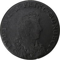 Monaco, Louis I, 3 Sols, Pezetta, 1693, Monaco, Billon, TB, Gadoury:MC49 - 1505-1795 Da Luciano I A Sant'Onorato III