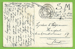 Kaart Stempel ANVERS 8/9/1914 Naar GENT 12/8/1914 ,verzonden Van "Caserne Anvers" (Offensief W.O.I) (K5600) - Niet-bezet Gebied