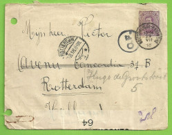 140 Op Brief ROUSBRUGGE-HARINGHE Naar ROTTERDAM, Strook CENSURE MILITAIRE 46+ C.F. (Folkestone) (Zwart !!!! (B2170) - Zona No Ocupada