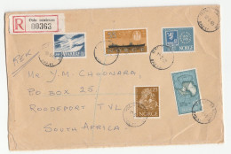 1965 Reg NORWAY To SOUTH AFRICA  Cover Polar Antarctic Geophysics Stamp On Stamps Rowing Aviation - Storia Postale