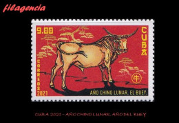 CUBA MINT. 2021-07 AÑO CHINO LUNAR. AÑO DEL BUEY - Neufs