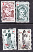 Réunion  353 354 357 358 Croix Rouge Série Surchargée Neuf ** TB MnH SiN Charnela Cote 15 - Nuevos