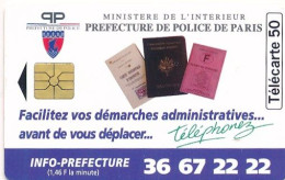 Télécarte France-Préfecture De Police De Paris (motif, état, Années, Unités, Etc  Voir Scan) + Port - Unclassified