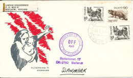 Iceland Cover Sent To Denmark 28-1-1980 - Covers & Documents