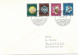 244 - 76 - Enveloppe Suisse Avec Série JO St Motirz 1948 - Oblit Spéciale 3.2.48. - Hiver 1948: St-Moritz
