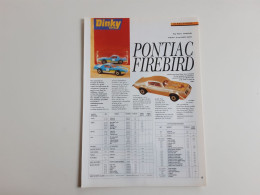 Miniatures Pontiac Firebird - Coupure De Presse - Andere & Zonder Classificatie