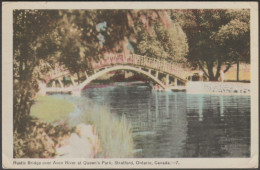 Rustic Bridge Over Avon River, Queen's Park, Stratford, Ontario, 1949 - PE Co Postcard - Autres & Non Classés