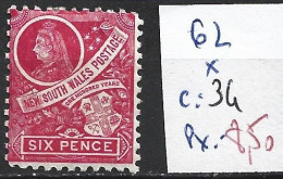 NEW SOUTH WALES 62 * Côte 34 € - Mint Stamps