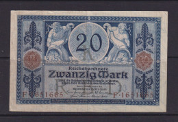 GERMANY - 1915 Reichsbanknote  20 Mark Circulated Banknote - 20 Mark