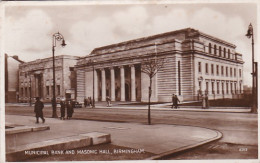 2416117Birmingham, Municipal Bank And Masonic Hall 1939 (see Corners, See Backside) - Birmingham