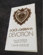 Nouveau échantillon Tigette - Perfume Sample - Dévotion De Dolce & Gabbana - Perfume Samples (testers)