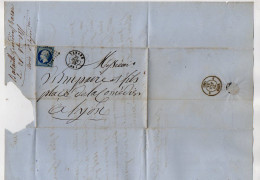 TB 4676 - 1855 - LAC - Lettre De M. BATAILLE - GOURDIAT à TARARE Pour M. IMPAIRE & Fils à LYON - 1849-1876: Klassik
