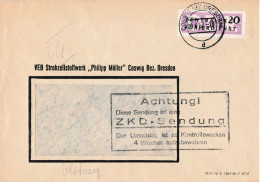 DDR Brief Dienst EF VEB Strohzellstoffwerk Philipp Müller Coswig 1957 - Lettres & Documents