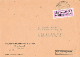 DDR Brief Dienst EF Deutsche Notenbank Dresden 1957 - Lettres & Documents