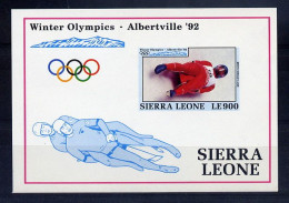 Sierra Leone Bloc Luge Non Dentelé Imperf JO 92 ** - Winter 1992: Albertville