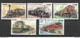 Cuba Caribbean Island 1975  Train , Railroad , Locomotive Complete Set.  Used / Cto - Gebraucht