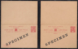 Zanzibar 1914 Stationery Question/reply Postcard 6c ** MNH SPECIMEN - Zanzibar (...-1963)