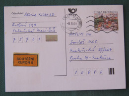 Czech Republic 2001 Stationery Postcard 5.40 Kcs Prague Sent Locally - Brieven En Documenten