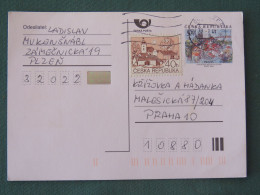 Czech Republic 2001 Stationery Postcard 5 Kcs Prague Sent Locally + Church - Brieven En Documenten