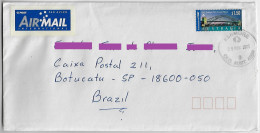 Australia 2000 Airmail Cover Sent From Brisbane Agency Kenmore To Botucatu Brazil Stamp Sydney Olympics Harbor Bridge - Lettres & Documents
