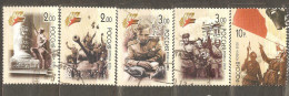 Russia: 4 Used Stamps Of A Set, 60th Anniversary Of Victory In The WWII, 2005, Mi#1248-52 - Gebraucht