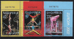 Albanie Albania Cept 2002 Yvertn° 2613-15 (°) Oblitéré Le Cirque Circus - 2002