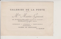 93 - ROMAINVILLE - CARTE DE VISITE DES GALERIES DE LA POSTE - MARTIN-GOUSSET - Romainville