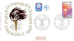 France Grenoble 68 Flamme FDC Cover ( A90 791) - Kunstschaatsen