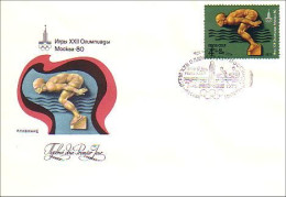 Russie Swimming Natation 1980 FDC Cover ( A90 360b) - Zwemmen