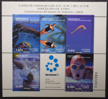 España Spain 2003 Campeonato Del Mundo Natación Barcelona 2003 Mi BL117  Yv BF116  Edi 3991  Nuevo New MNH ** - Zwemmen