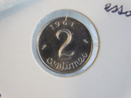 France 2 Centimes 1961 Essai (85)  GRADE GRADING SP65 UNC GENI - 2 Centimes